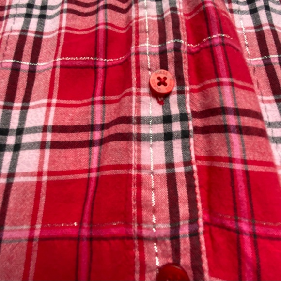 Guess Los Angeles Girls Red/Black Plaid Shirt Sz 3 - Picture 4 of 13